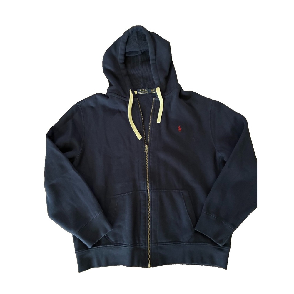 Polo Ralph Lauren Full Zip Fleece Navy Hoodie. Men's Size 2XL.